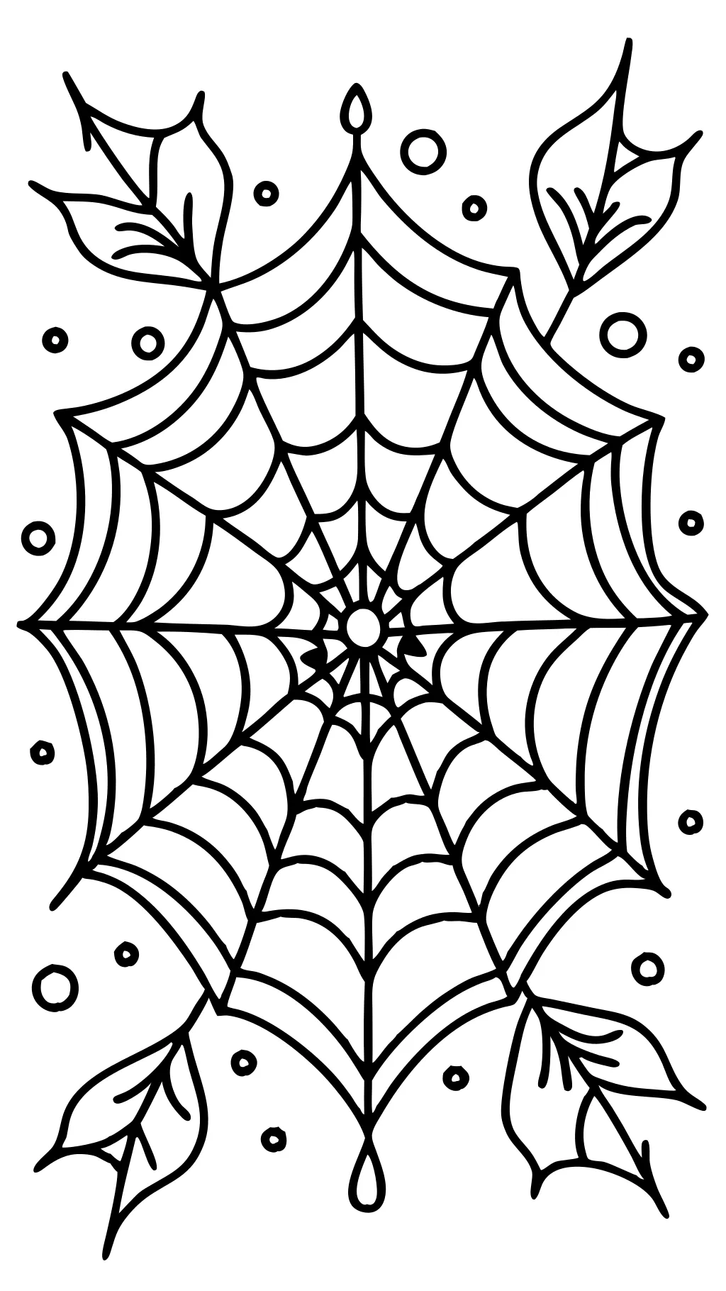 coloring page of a spider web